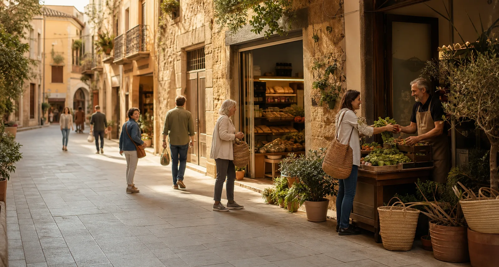 Ciutadania i comerços compartint vida al carrer